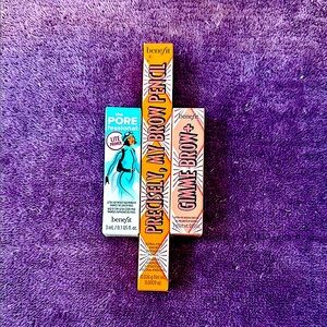 benefit Cosmetics Deluxe Sample Brow Set & Lite Pore Primer Med/Dk Brown Brow+